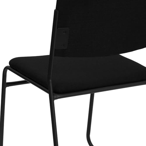Flash Furniture 5 Pack HERCULES Series 500 lb. Capacity High Density Black Fabric Stacking Chair with Sled Base