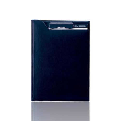 Raymay Fujii ZVF654K Clip File, ZeitVektor A4, Leather, Navy