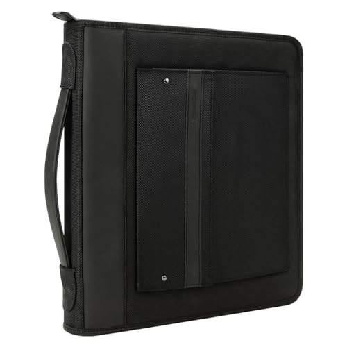 FranklinCovey - Friday Ring-Bound Binder for FranklinCovey Planners | Nylon - Zipper Binder with Handles (Monarch, Black)