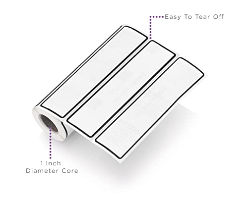 Carstens Adhesive Sticker Labels, 5 3/8” x 1 3/8”, Binder Labels for 1.5” – 4” Ring Binder Spines, Roll of 200, White, 4 Pack
