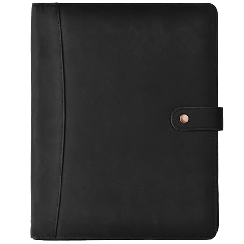 LEATHER VILLAGE Leather Portfolio for Men Women, Business Padfolio Folder