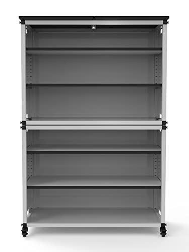 LUXOR MBSCB07 Modular Classroom Bookshelf - Wide Stacked Modules with Casters and Tabletop