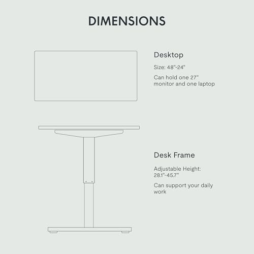 FLEXISPOT EN2 48"x24" Electric Standing Desk with PC Stand Bundle, Black