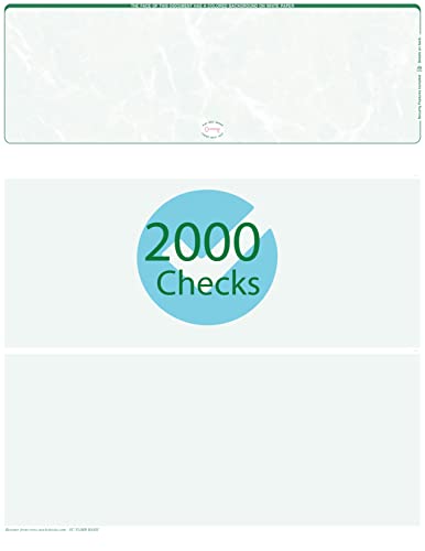 2000 Green- Marble Laser Check Stock, (Top Position) Blank Laser Checks, Top Laser Check, Bank Checks, Business Checks, or Personal Checks