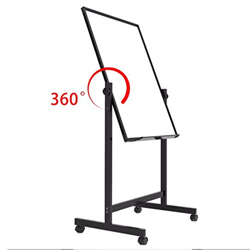 YOtat Whiteboard Mobile Double-Sided Magnetic Large Dry Erase Board 90X120Cm Height Adjustable 360° Flip, for Home Office School
