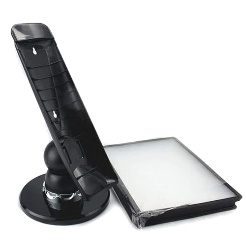 Wall Mounted Display File Holder, Adjustable Desk Flip File Holder, 10 and 20 Display Pockets, Letter-Size, Wall Mount Reference Organizer, for Office Display and Storage A4 Documents, Black Base(10 p