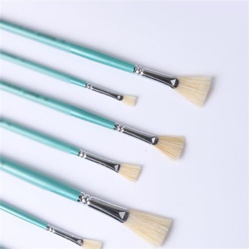 XBTGS Fan Brush Watercolour Oil Painting Brush Brushes Brushes Fishtail Packing,Gray-As Shown,Gray-As Shown