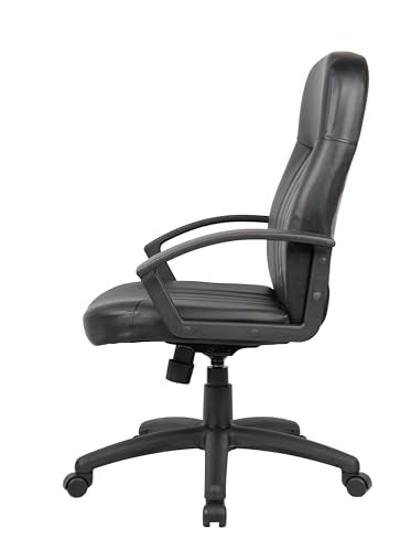 Boss Office Products B8106 Executive Leather Budged Chair in Black, Mid-Back