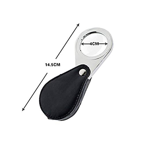 EUQKKWLOY Portable Handheld Magnifying Glass - 40mm with 10X Lens - Mini ding Magnifier for Seniors d, Low Vision & Hobbies - 2 Pack