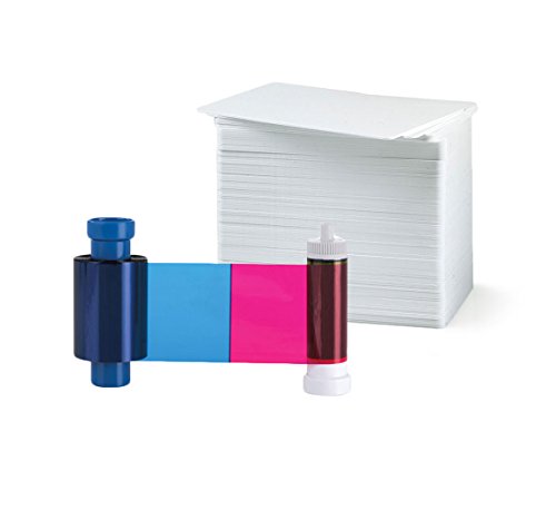 Magicard MA100YMCKO Color Ribbon - YMCKO - 100 Prints with Bodno Premium CR80 30 Mil Graphic Quality PVC Cards - Qty 100