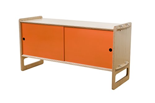Housefish Key Modular Storage with Door, Medium, Maple and Orange