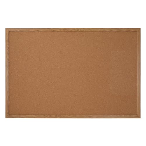 Office Depot® Brand Cork Bulletin Board, 48" x 96", Wood Frame with Oak Finish