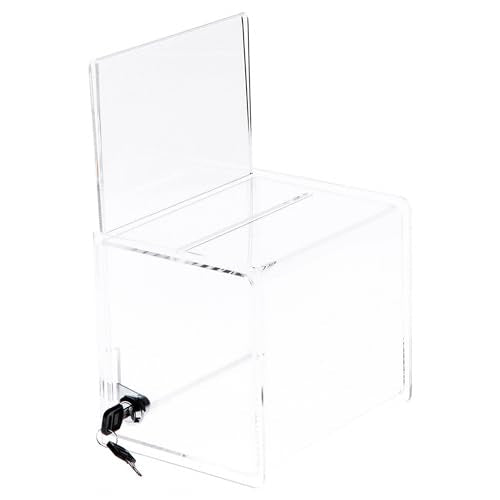 Plymor 8" W x 6.5" D x 7" H Locking Ballot Box with Sign Holder (2 Pack)