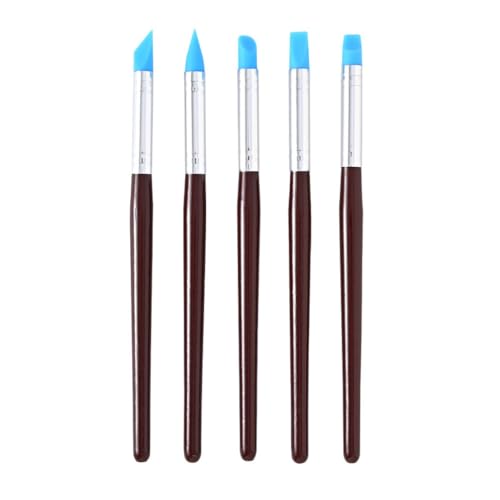 QVEZPRYX Indentation Silicone Pen 5 Sets of Clay Marking and Finishing Tools DIY Plastic Soft