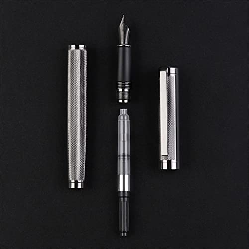 YNBJIL Silver Clip Metal Fountain Pen Office Business Writing Calligraphy Pens Ink Pens Stationery School(E)