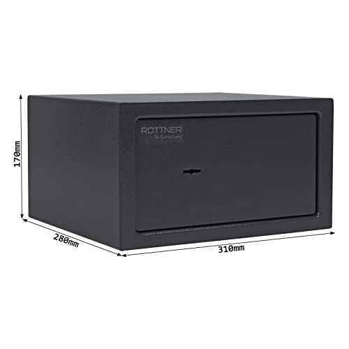 Rottner Furniture Safe Jupiter 2 Steel Double-bitted Lock 2 Keys Anthracite WxHxD 31x17x28 cm Felt Insert incl. Mounting Material