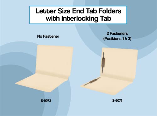 Manila File Folders, Doctor Stuff, 14pt Manila Folder with Reinforced Interlock Tab on Top and Side, Letter Size, End Tab Folder, Carton of 250