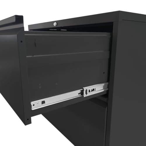 KCSWKJ 4 Drawer Metal Vertical File Cabinet with Lock Office Home Steel Vertical File Cabinet for A4 Legal/Letter Size