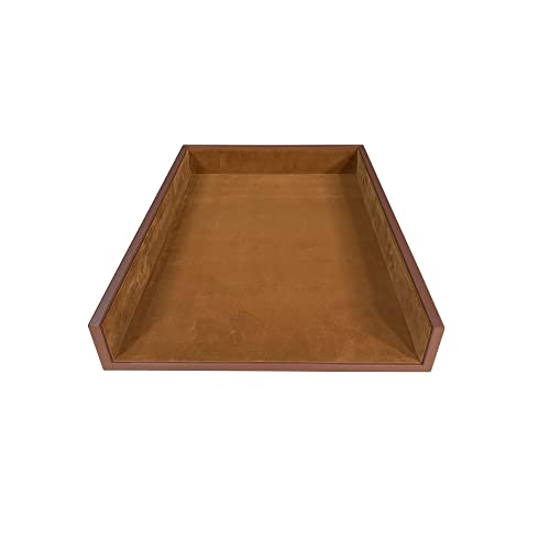 Dacasso Rustic Brown Leather Letter Tray, Legal Size