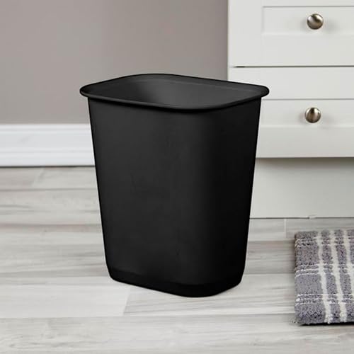Sterilite 3 Gallon Rectangular Wastebasket Small Home Kitchen or Bathroom Trash Bin, Accommodates 4 Gallon Trash Liner, 24 Pack, Black