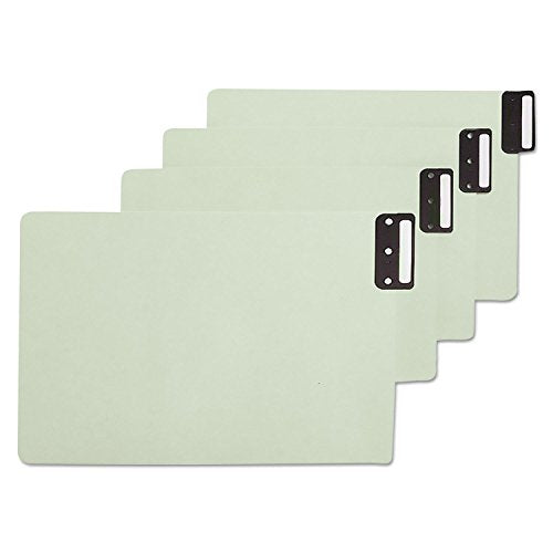Smead 100% Recycled End Tab Pressboard File Guides, Vertical Metal Tab, Extra Wide Legal Size, Gray/Green, 50 per Box (63235)