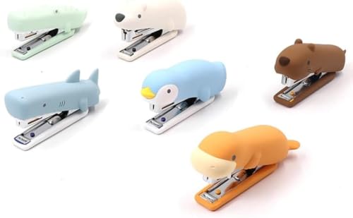 Desktop Staplers-Mini Stapler-Animal Silicone Stapler Cute Manual Staplers Stationery Office Supply Home School Accessories for Kids(Beaver)