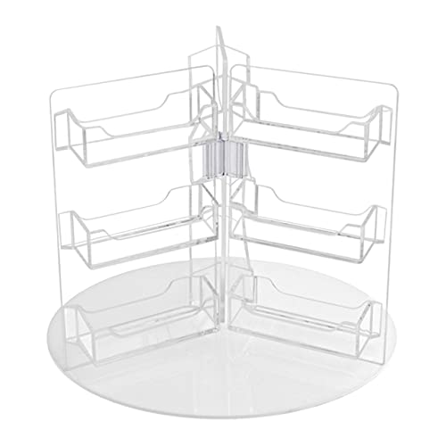 Marketing Holders Rotating Business Card Holder 18 Pocket Display Clear Acrylic Countertop Organizer for 3.5" x 2" Gift or Appointment Cards