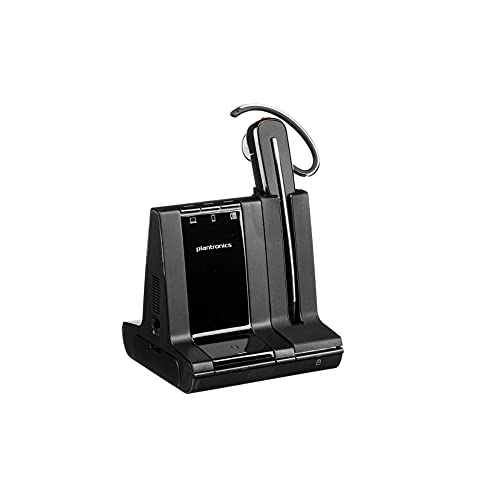 Plantronics - Savi 8240 Office-Wireless DECT Single In-Ear(Mono) Headset-Convertible (3 wearing styles)-Noise Cancelling Mic-Connects to Deskphone/ PC Mac-Works with Teams (Certified), Zoom & more