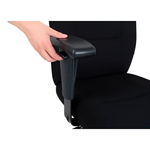 Global Industrial Drafting Stool, Fabric, Black, Adjustable Arms, High Back