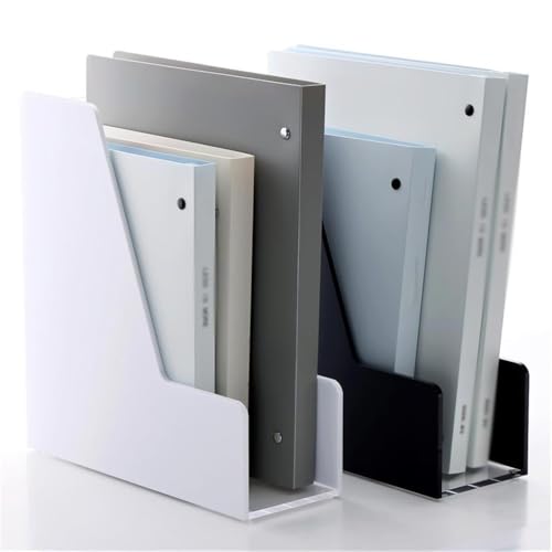 File Rack Magazine File Holder, Space-Saving Organizer for Paper Documents Letter Trays(Black)