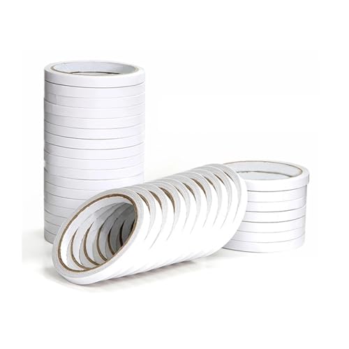 Xuanqiu Whiteboard Tape 6Pcs 10M Super Strong Double Faced Powerful Hand Tearing Adhesive Tape for Mounting Fixing Pad Sticky Paper Sided(10mm)