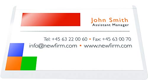 Pelltech 60 x 95mm Self Adhesive Business Card Pocket (Pack of 100)