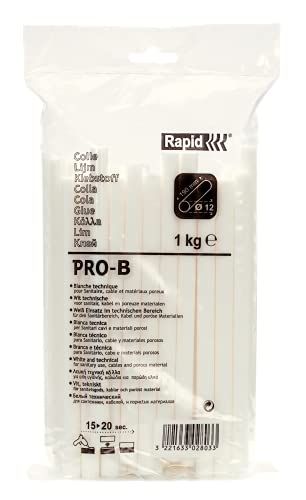 Rapid Pro-B White Hot Glue Sticks, Diameter: 12 mm, Length: 190 mm, 1 Kg, PRO, 40302803