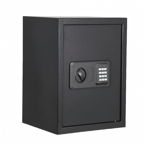 Garvee 45L Safe Safe with Number Code, Keys & Fireproof Bag, Safe for Home/Hotel, Alarm, Adjustable Shelf, Hotel Safes Cash, Jewellery & Documents, Wall/Floor Mounting, 42 x 35 x 31 cm