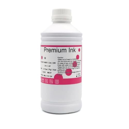 DTF Ink 1000ML Compatible with L1800 L805 1390 4720 I3200 F2000 F2100 DX5 DX7 Head for Direct Transfer Film White Ink Hot Stamping(1000ML DTF Ink-M)