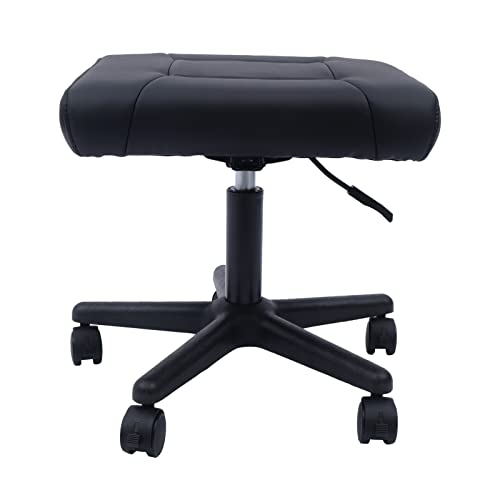 onsjkabv Office Footrest Height Adjustable Footstool Foot Stool with Wheels Black