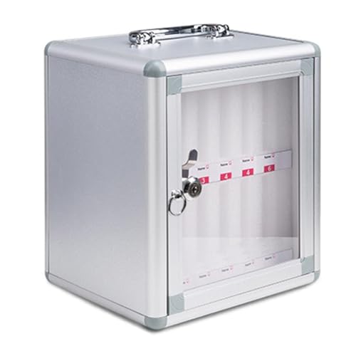 Phone Storage Cabinet, Cell Phone Charging Stations, Cell Phone Locker Cabinet Wall-Mounted Mobile Phone Storage Box, Aluminum Alloy Pocket Chart Storage Locker Box Cabinet, Lockable Storage(12 slots)