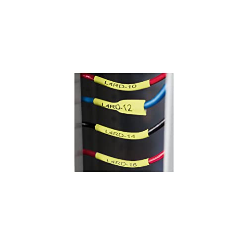 DYMO Rhino Industrial Heat-Shrink Cable Label Tubes 19 mm x 1.5 m Black Print on Yellow for Rhino Label Makers