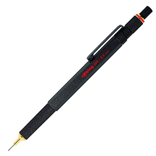 rOtring 800 Retractable Mechanical Pencil, 0.5mm, Black Metal Barrel - For Drafting, Engineering, Architecture Professionals