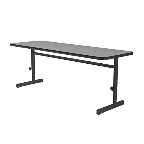Correll 24"x72" Computer Desk, Height Adjustable (21"-29") Gray Granite Thermal Fused Laminate Top, Classroom Workstation, Steel Frame, Tamper Resistant, Made in The USA