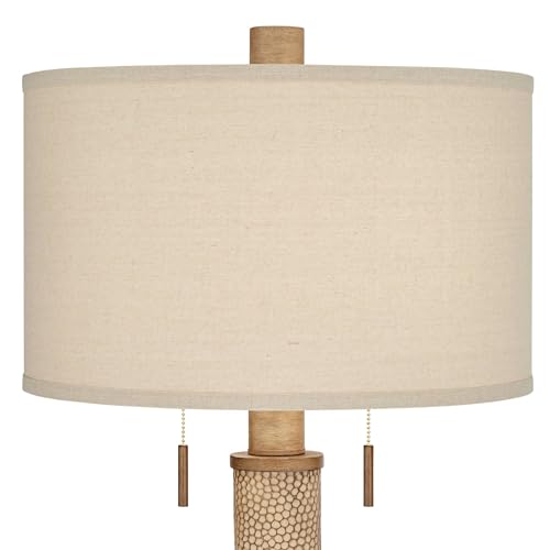 Santiago 65" Tall Natural Hammered Finish Floor Lamp Living Room
