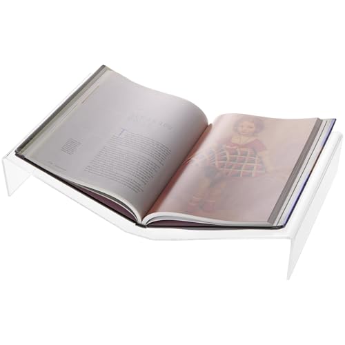 Plymor Clear Acrylic Open Book Display Stand, Flat, 19.625" W x 12" D x 3.5" H