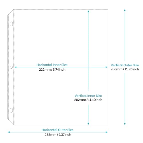 Heavyweight 3-Hole Letter Size Sheet Protectors - High Transparency Plastic Heavy Duty Sleeves for 3 Ring Binders, Archival Safe, Durable Page Protectors for Documents, 8.5x11 Inch (600 Pack)