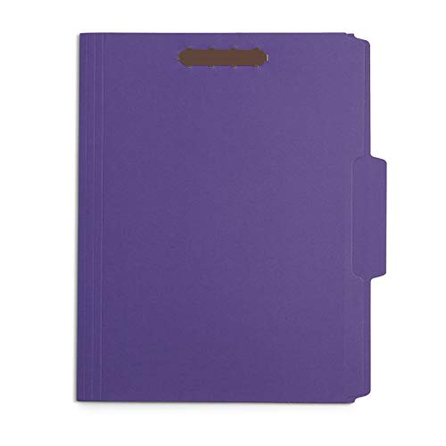 Blue Summit Supplies 50 Fastener File Folders, 1/3 Top Tab, Purple