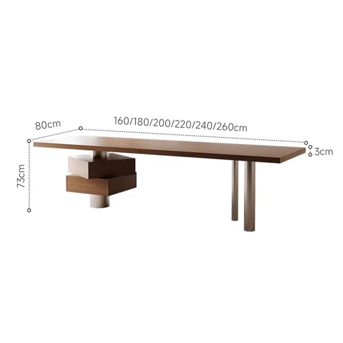 YUHUAWF Writing Desk Modern Office Executive Desk with Drawers, Spacious Ash Wood Writing PC Workstation with Charging Outlets Computer Desks(L)