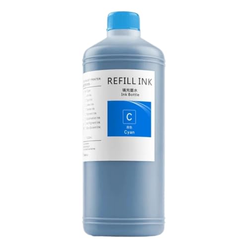 Bvuxenolith 1 pcs Pigment Ink Refill 1000 mL 8 Colors(Cyan)