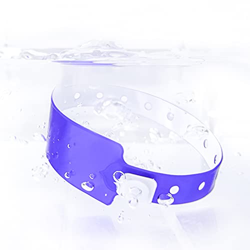 Wristall Neon Purple Plastic Wristbands 500 Pack Waterproof for Events