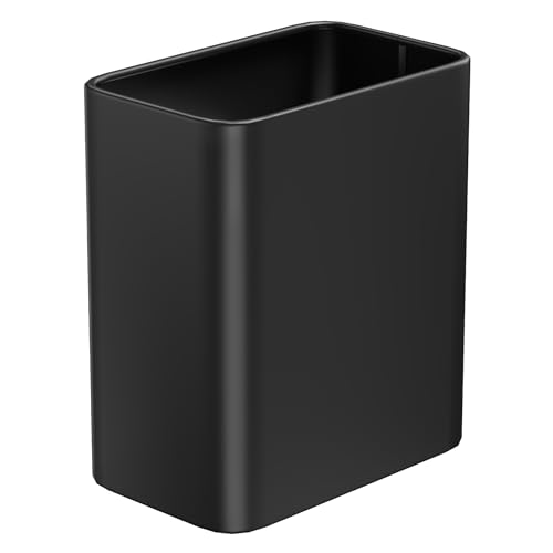 Cesun Small Bathroom Trash Can, 2.1 Gallons, Under Sink Wastebasket, Black