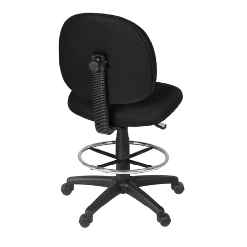 Romig Comfort Series Swivel Fabric Computer Task Chair with Drafting Kit - Black
