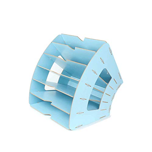 AFPSDLFJDLS File manager- Desktop File Folder Organizer,Fan Shaped File Rack,Mail Magazine Paper Holder, 6 Slot Desk Organizer Space Saving(E)